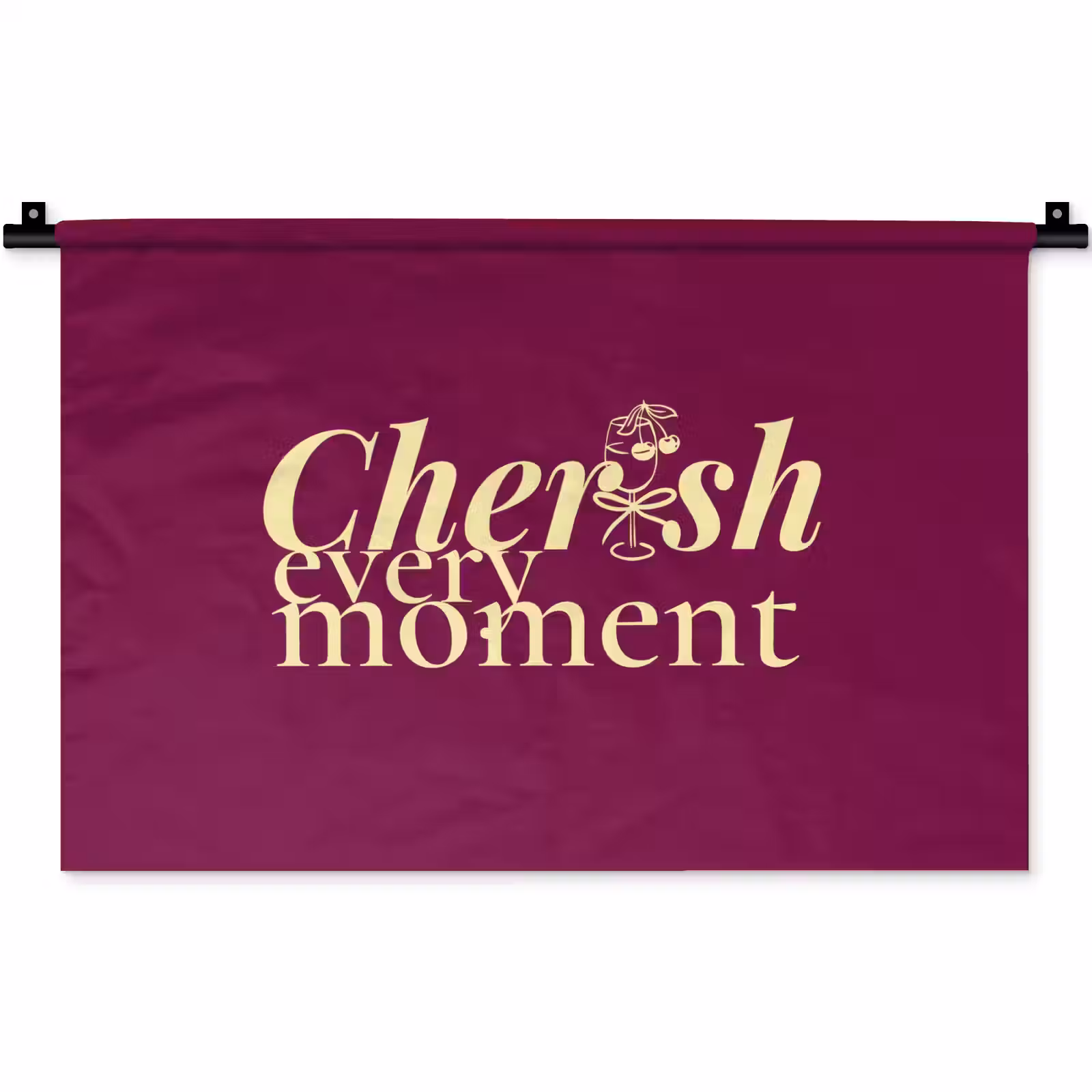 Wandkleed - Cherish every moment - Cocktailglas - Bordeaux — 1