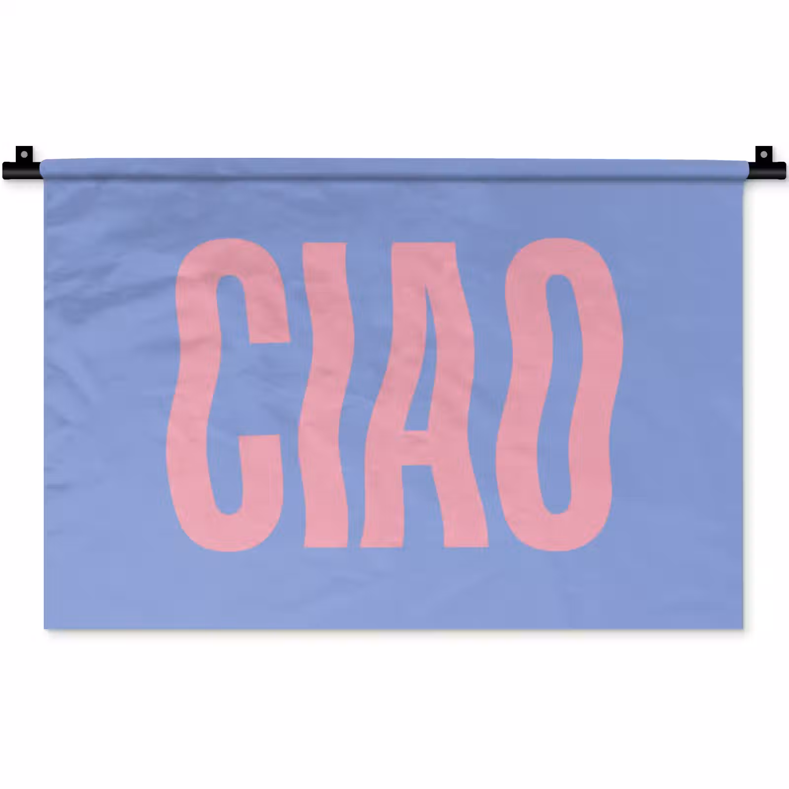 Wandkleed - Ciao - Roze - Blauw - Golvend — 1