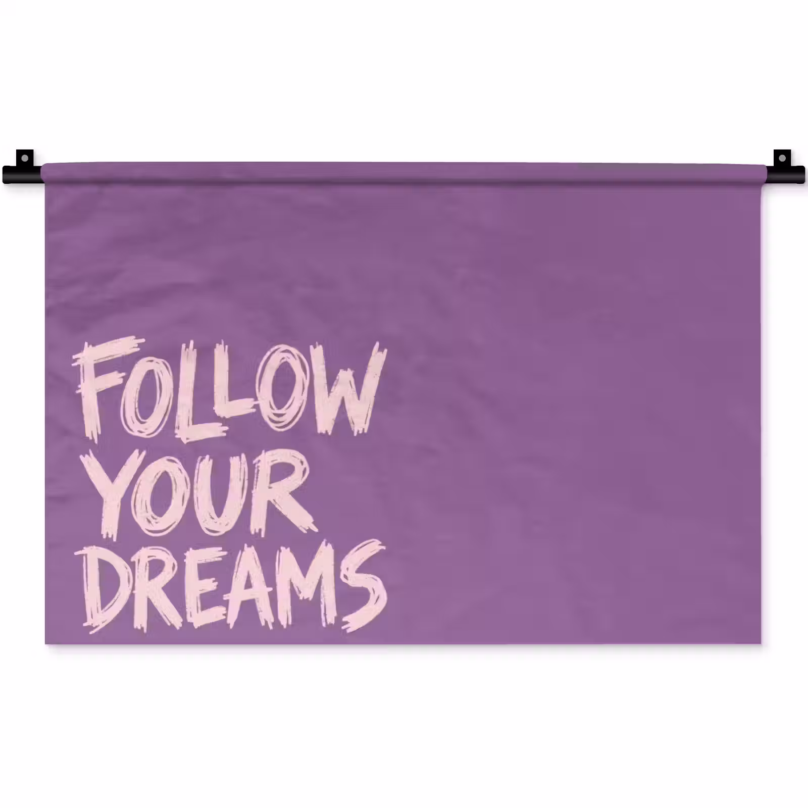 Wandkleed - Follow your dreams - Paars - Penseeltextuur — 1