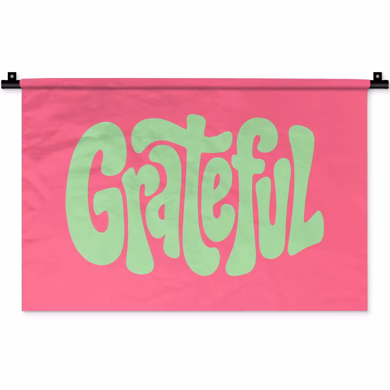 Wandkleed - Grateful - Groen - Grafisch - Vloeiend — 1