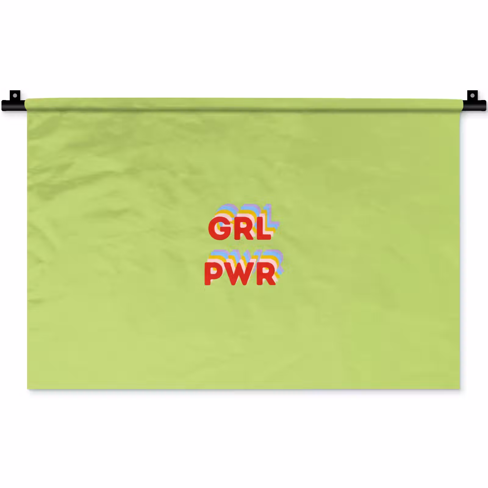 Wandkleed - Grl pwr - Groen - Rood - 3D — 1