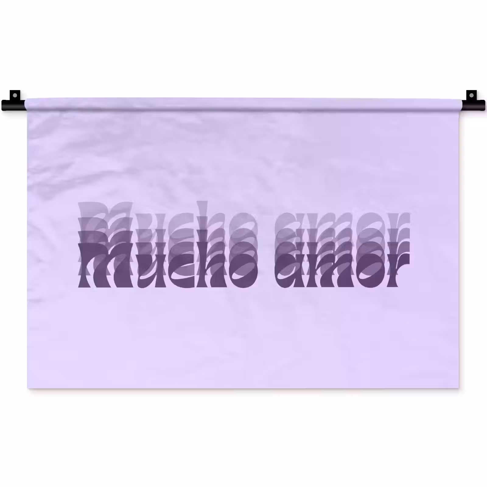 Wandkleed - Mucho amor - Paars - Gelaagde letters — 1