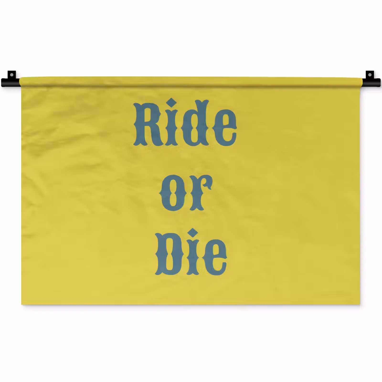 Wandkleed - Ride or die - Geel - Blauw — 1