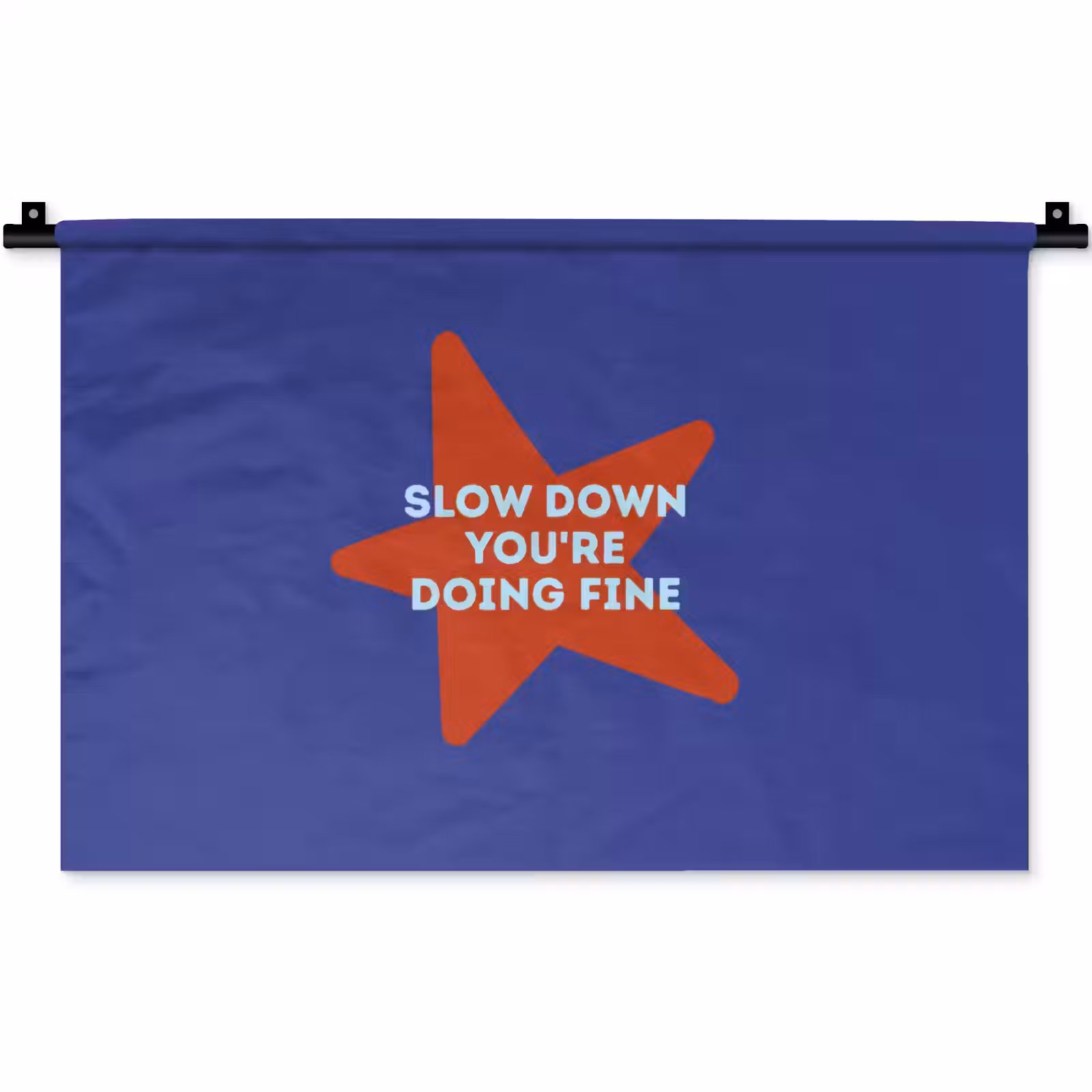 Wandkleed - Slow down you're doing fine - Ster - Blauw — 1