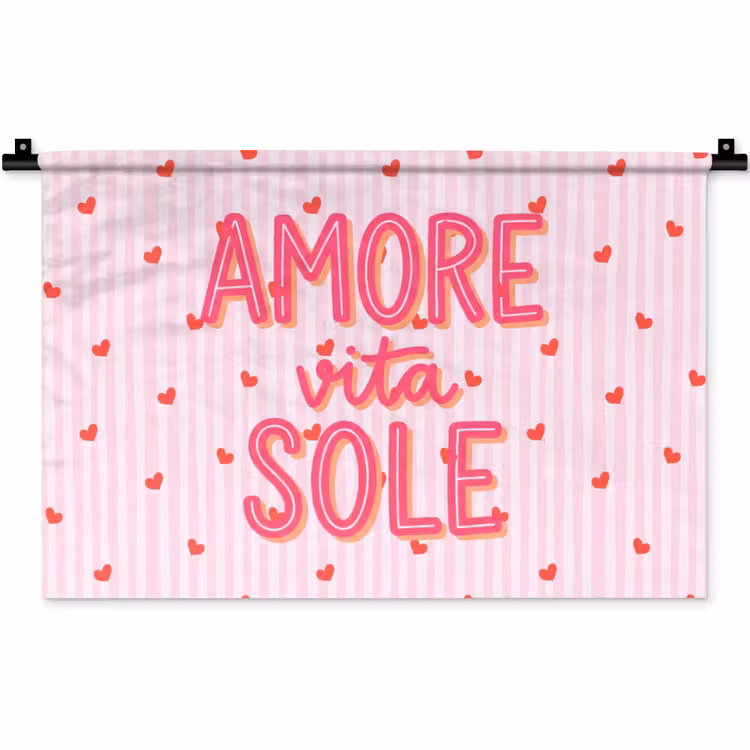 Wandkleed - Amore vita sole - Roze - Hartjes — 1