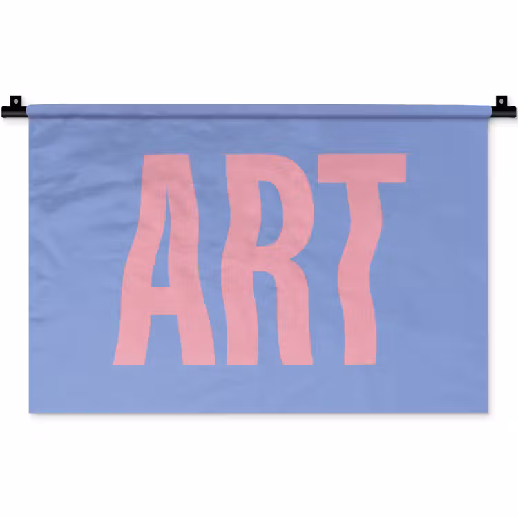Wandkleed - Art - Roze - Blauw — 1