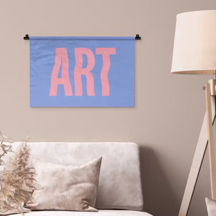Wandkleed - Art - Roze - Blauw — 2