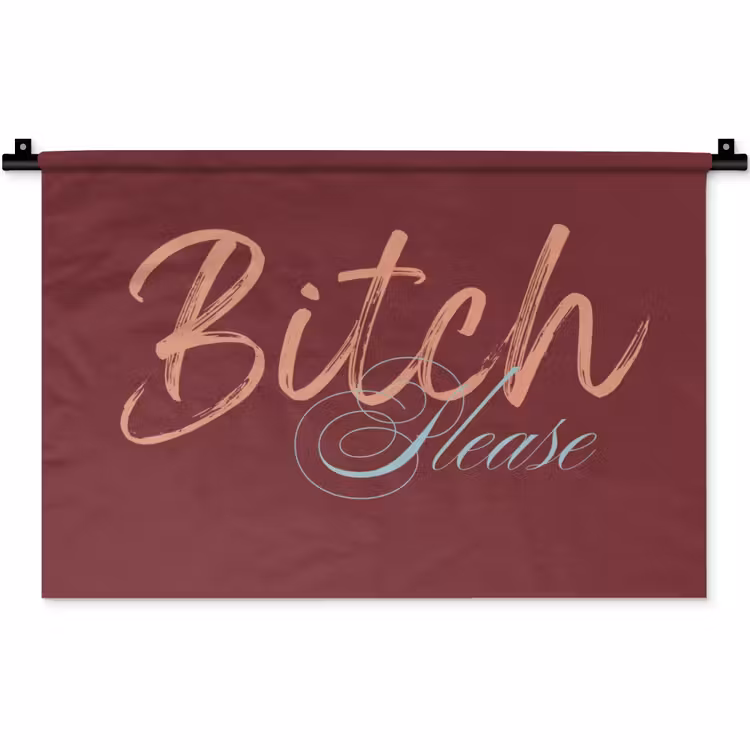 Wandkleed - Bitch please - Rood - Blauw — 1