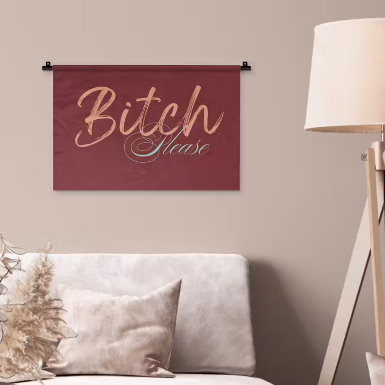 Wandkleed - Bitch please - Rood - Blauw — 2