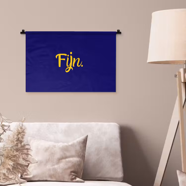 Wandkleed - Blauw - Geel - Fijn — 2