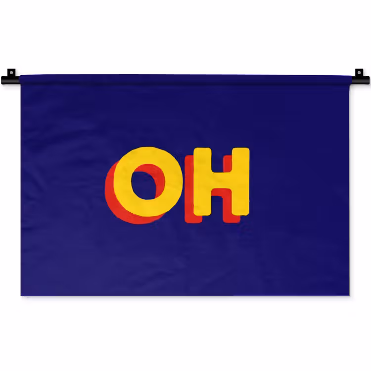 Wandkleed - Blauw - Geel - OH - Schaduw — 1