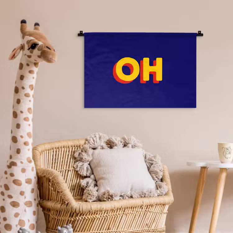 Wandkleed - Blauw - Geel - OH - Schaduw — 5