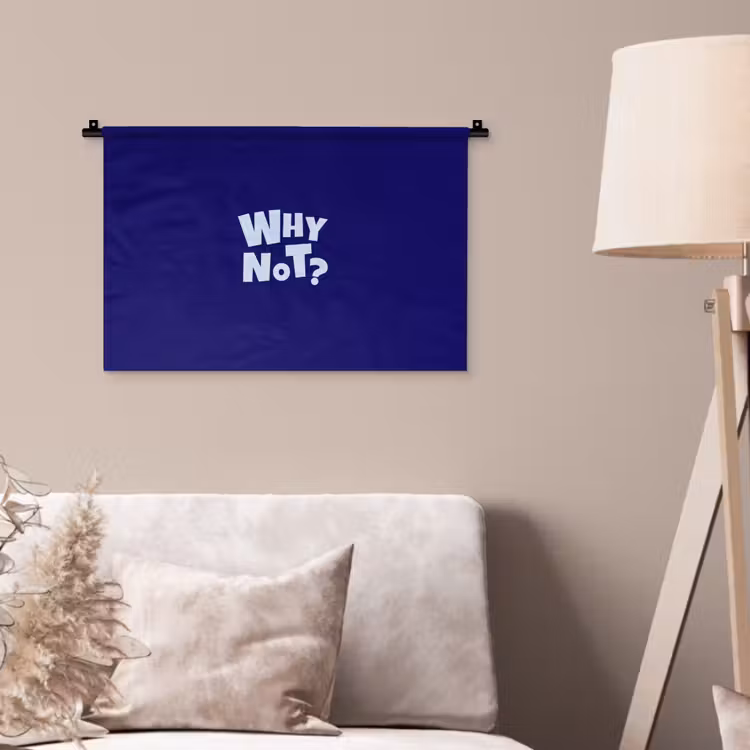 Wandkleed - Blauw - Why not - Minimalistisch — 2