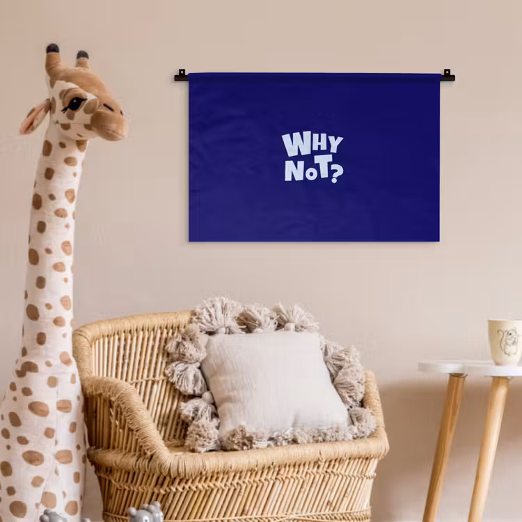 Wandkleed - Blauw - Why not - Minimalistisch — 5