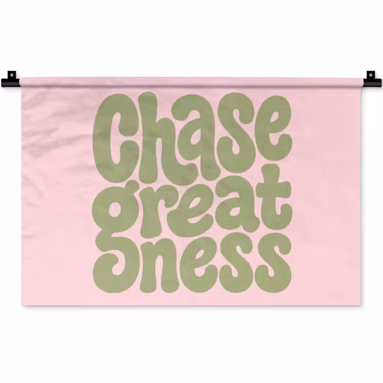 Wandkleed - Chase greatness - Groen - Roze - Retro — 1
