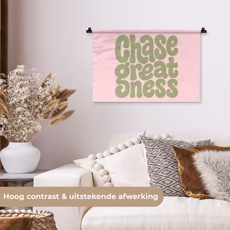 Wandkleed - Chase greatness - Groen - Roze - Retro — 4
