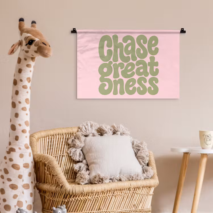 Wandkleed - Chase greatness - Groen - Roze - Retro — 5