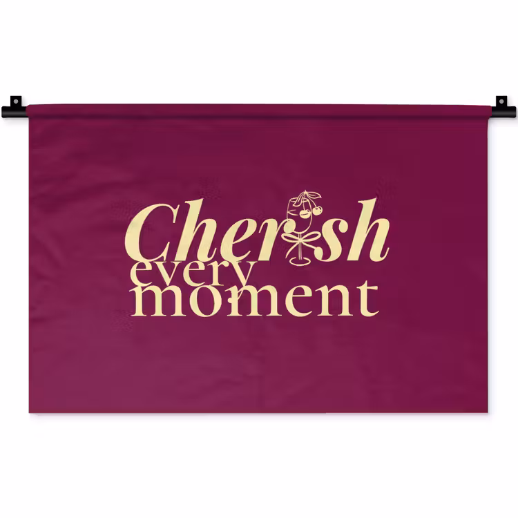 Wandkleed - Cherish every moment - Cocktailglas - Bordeaux — 1