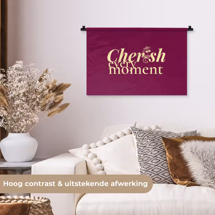 Wandkleed - Cherish every moment - Cocktailglas - Bordeaux — 4