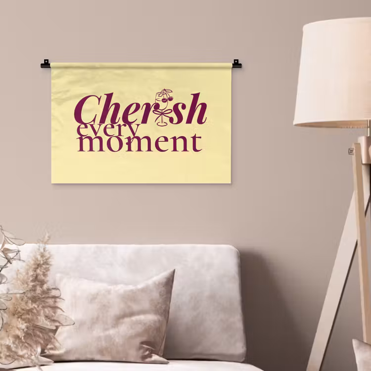 Wandkleed - Cherish every moment - Cocktailglas - Geel — 2