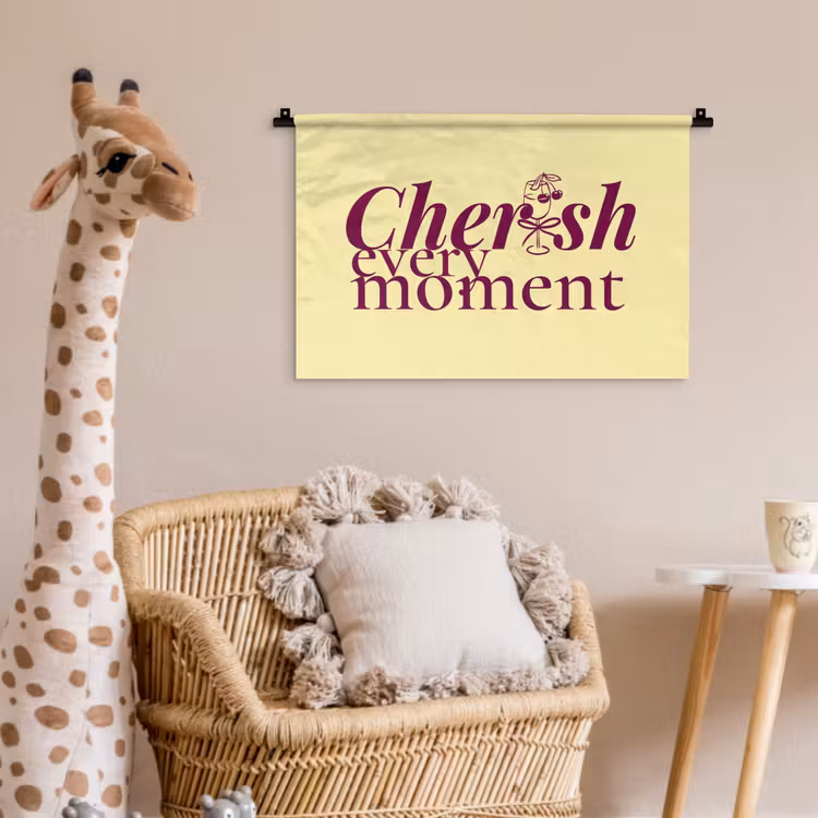 Wandkleed - Cherish every moment - Cocktailglas - Geel — 5