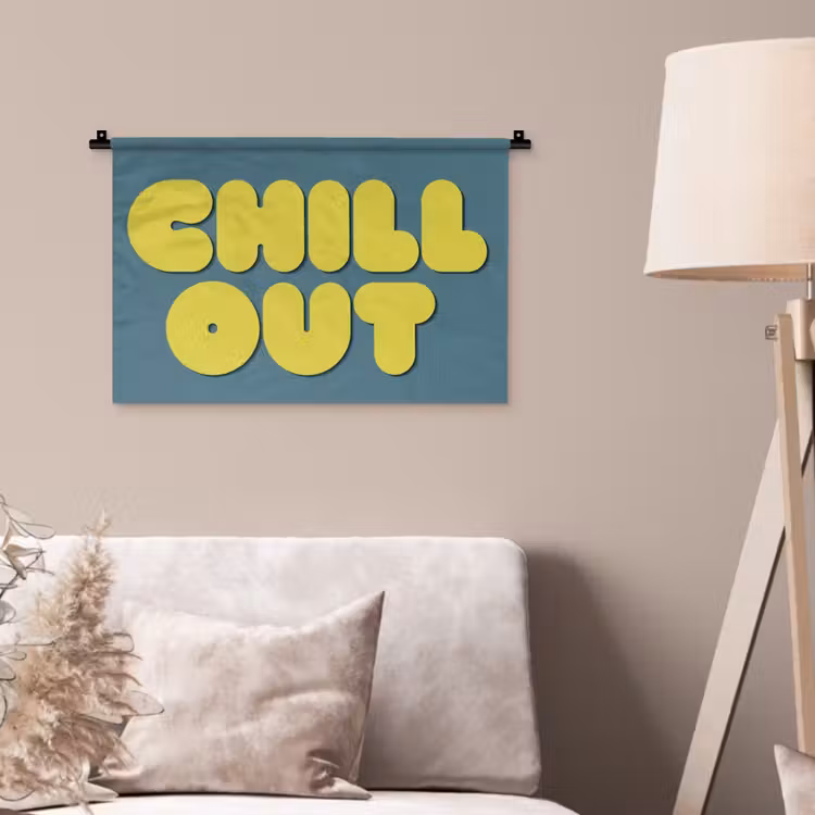 Wandkleed - Chill out - Geel - Blauw — 2