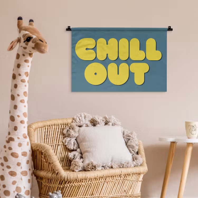 Wandkleed - Chill out - Geel - Blauw — 5