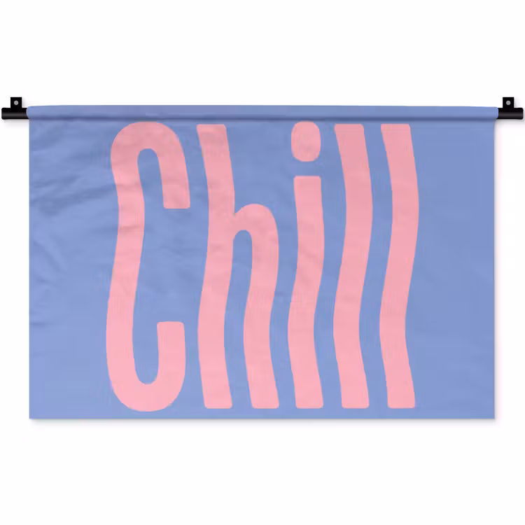 Wandkleed - Chill - Roze - Blauw - Golvend — 1