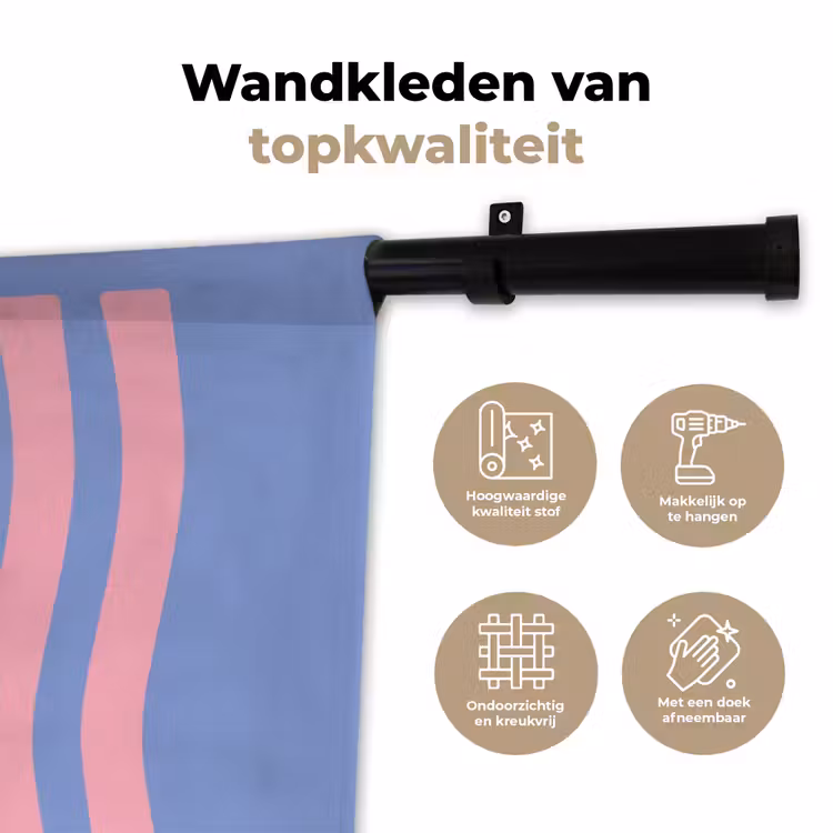 Wandkleed - Chill - Roze - Blauw - Golvend — 3