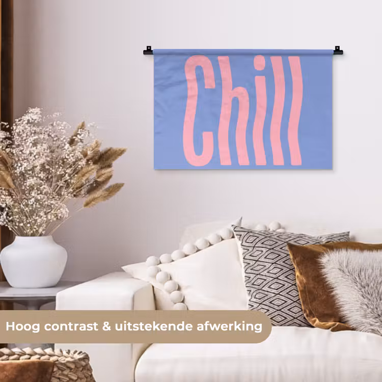 Wandkleed - Chill - Roze - Blauw - Golvend — 4