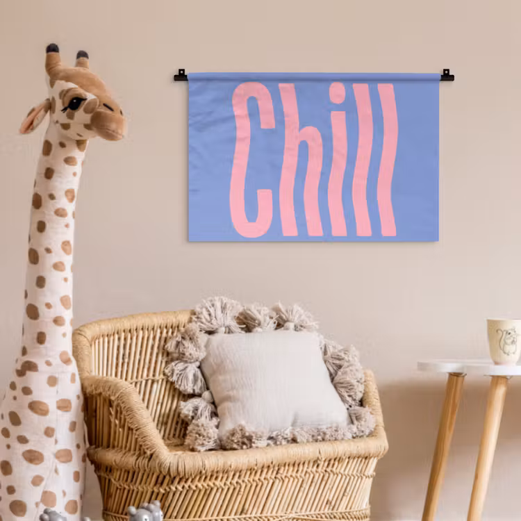 Wandkleed - Chill - Roze - Blauw - Golvend — 5