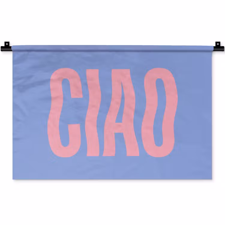 Wandkleed - Ciao - Roze - Blauw - Golvend — 1