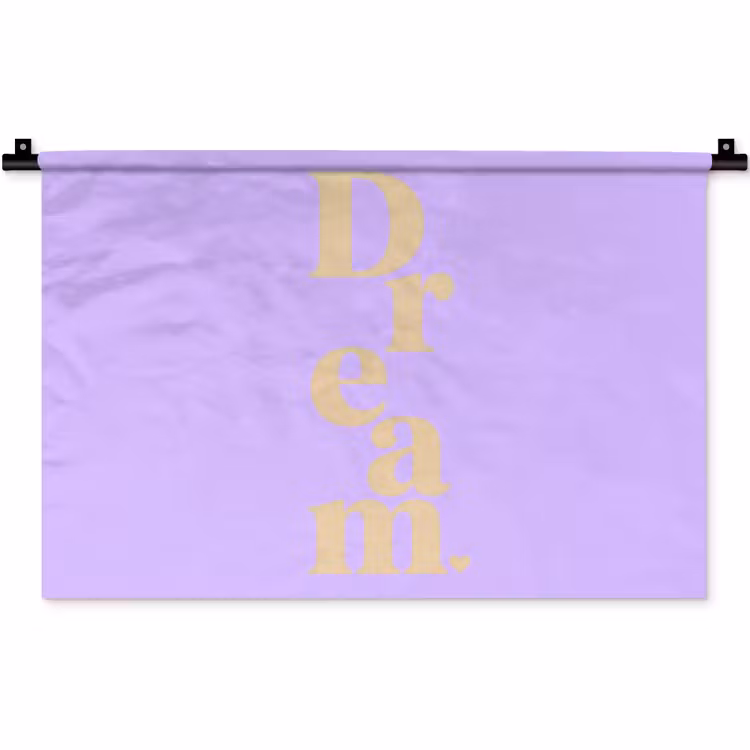 Wandkleed - Dream - Paars - Typografisch — 1