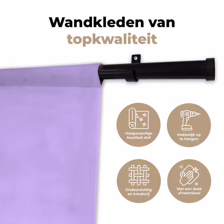 Wandkleed - Dream - Paars - Typografisch — 3