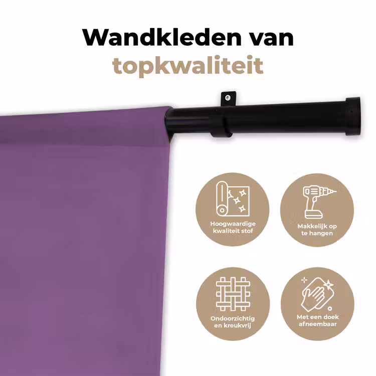 Wandkleed - Follow your dreams - Paars - Penseeltextuur — 3