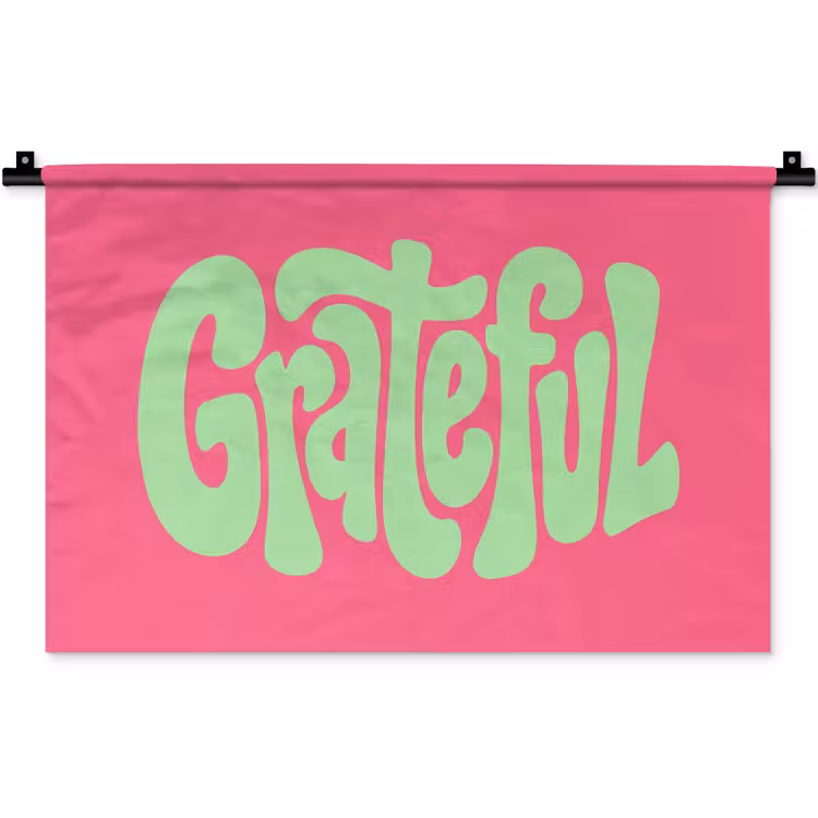 Wandkleed - Grateful - Groen - Grafisch - Vloeiend — 1