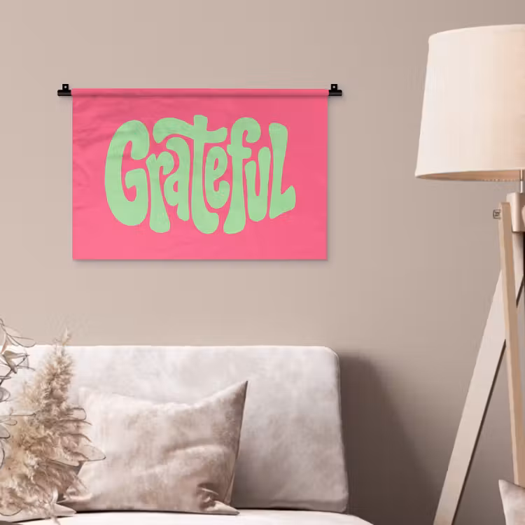 Wandkleed - Grateful - Groen - Grafisch - Vloeiend — 2
