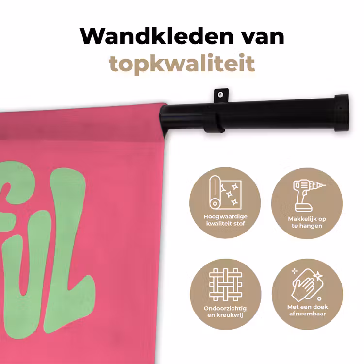 Wandkleed - Grateful - Groen - Grafisch - Vloeiend — 3