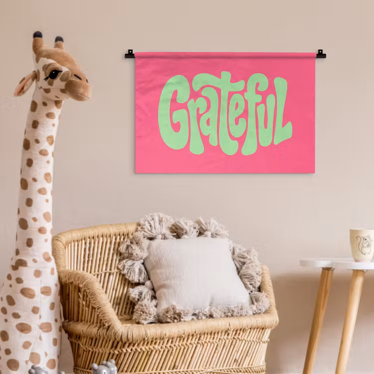 Wandkleed - Grateful - Groen - Grafisch - Vloeiend — 5