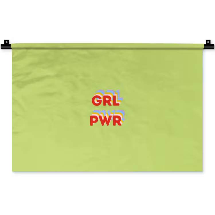 Wandkleed - Grl pwr - Groen - Rood - 3D — 1