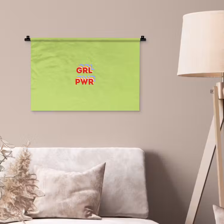 Wandkleed - Grl pwr - Groen - Rood - 3D — 2