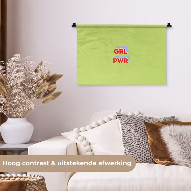 Wandkleed - Grl pwr - Groen - Rood - 3D — 4