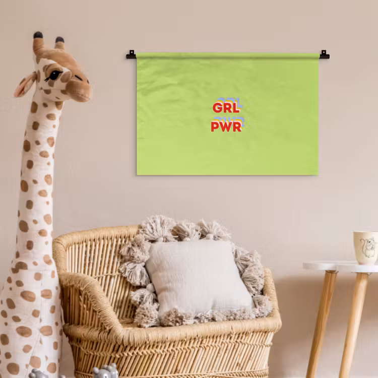 Wandkleed - Grl pwr - Groen - Rood - 3D — 5