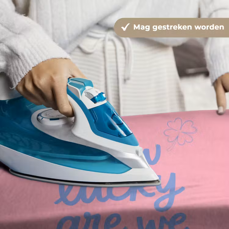 Wandkleed - How lucky are we - Klavervier - Roze - Blauw — 6