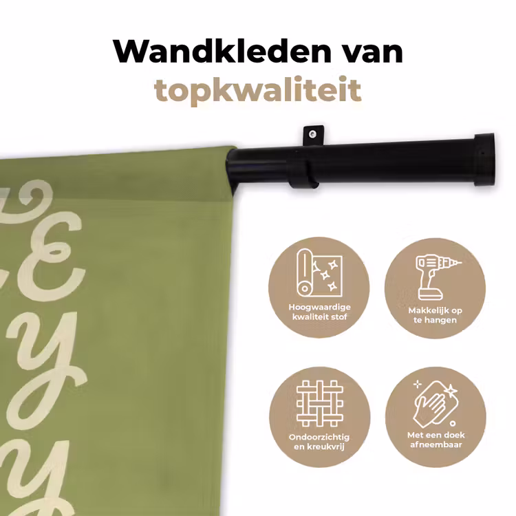 Wandkleed - I hate everybody - Groen - Retro — 3