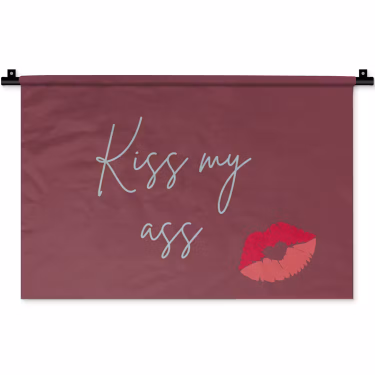 Wandkleed - Kiss my ass - Lip - Bordeaux — 1