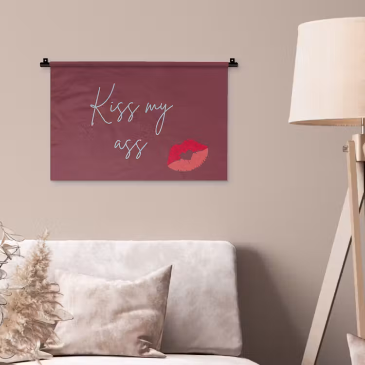 Wandkleed - Kiss my ass - Lip - Bordeaux — 2