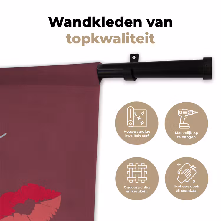 Wandkleed - Kiss my ass - Lip - Bordeaux — 3