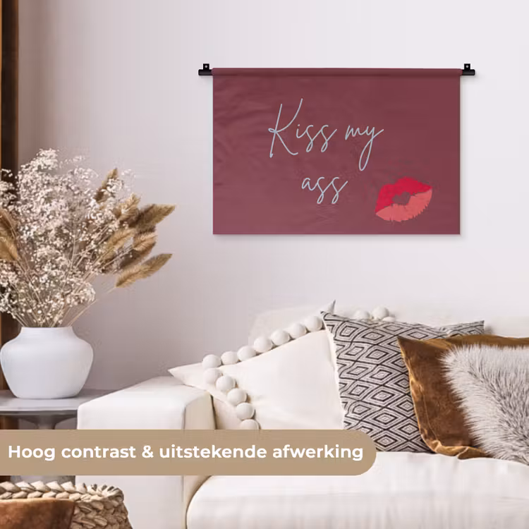 Wandkleed - Kiss my ass - Lip - Bordeaux — 4