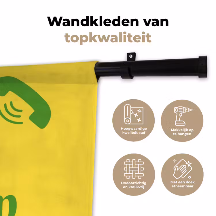 Wandkleed - Mij niet bellen - Telefoon - Geel — 3